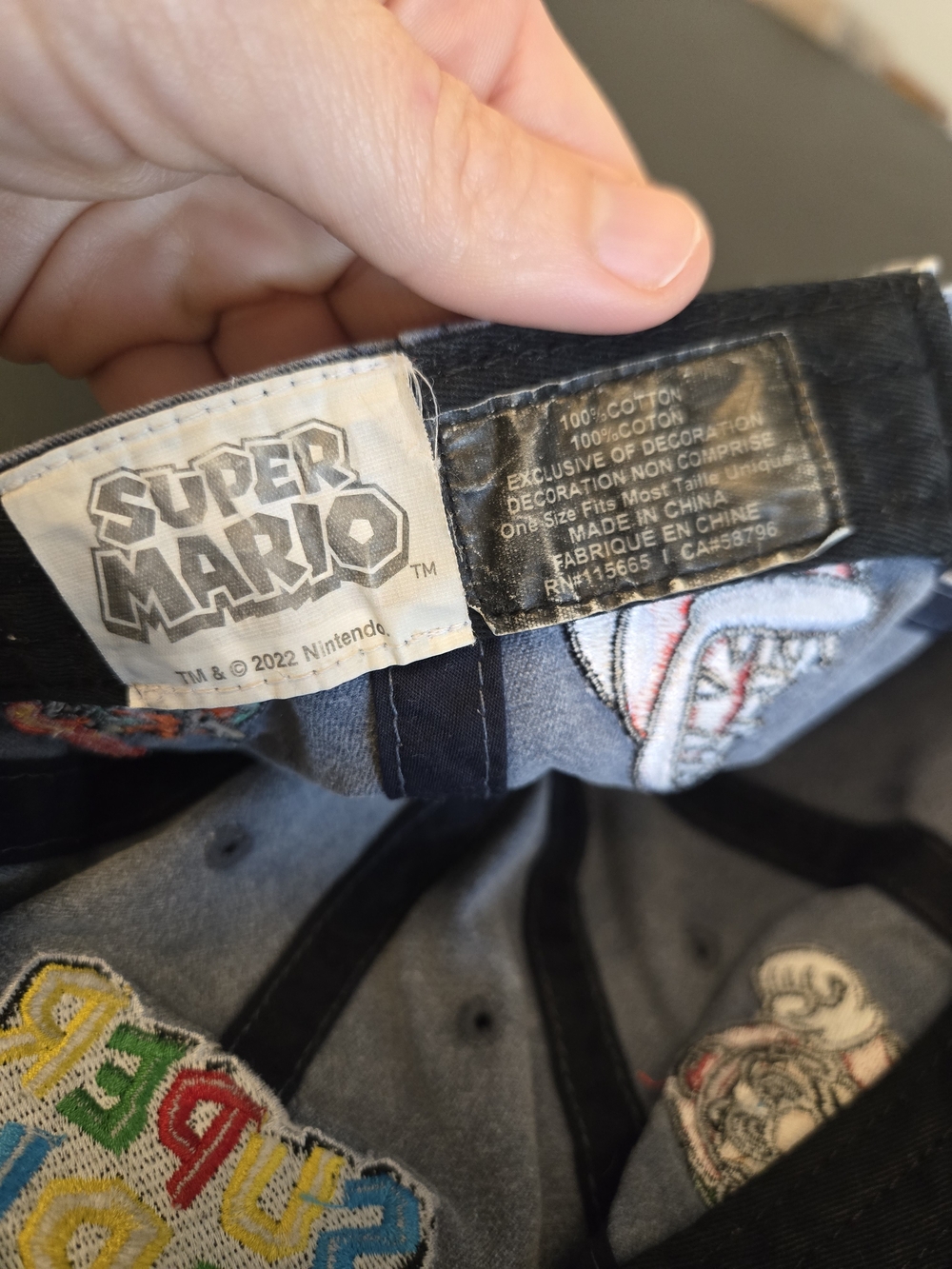 Official Nintendo Super Mario Bros Denim Dad Hat Cap Patch Embroidered - Picture 10 of 10